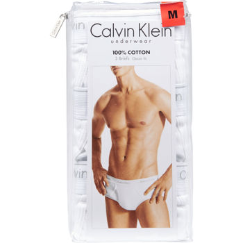 Calvin Klein Men's Classic Fit Cotton Brief 3-Pack-White