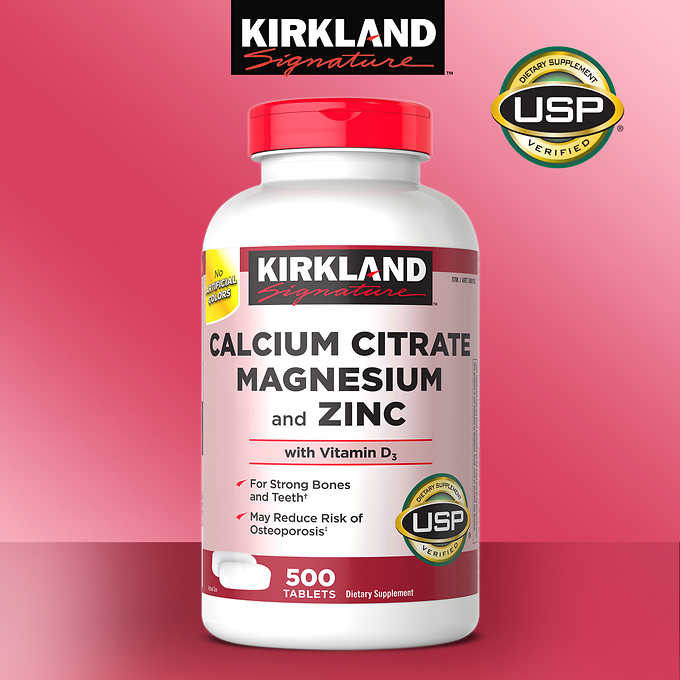 Kirkland Signature Calcium Citrate Magnesium And Zinc 500 Tablets