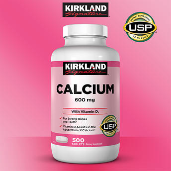Kirkland Signature Calcium 600 Mg With Vitamin D3 500 Tablets
